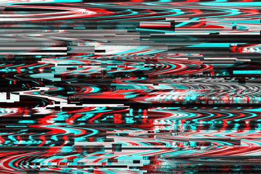 Glitch background. Computer screen error. Digital pixel noise abstract design. Photo glitch. Television signal fail. Data decay. Technical problem grunge wallpaper. Colorful noise