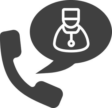 Phone call to doctor glyph icon