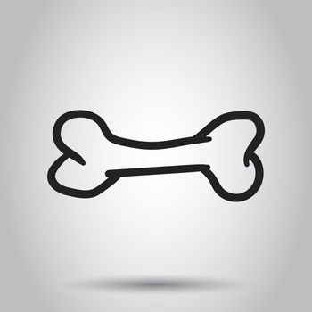 Dog bone toy icon. Hand drawn vector illustration. Business concept animal bone pictogram.