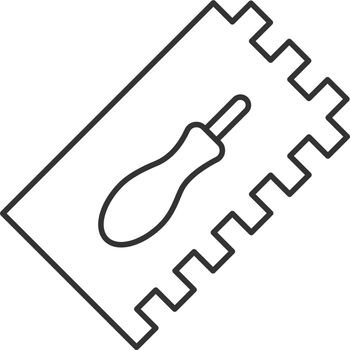 Rectangular notched trowel linear icon