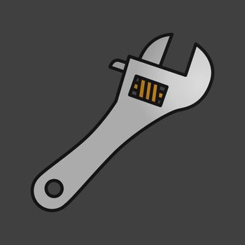 Adjustable wrench color icon