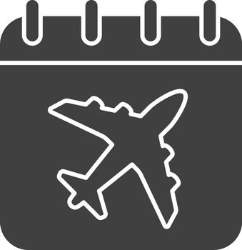 Plane departure date glyph icon