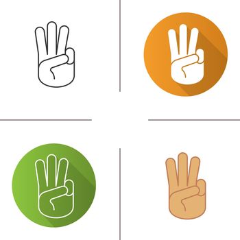 Three fingers up icon