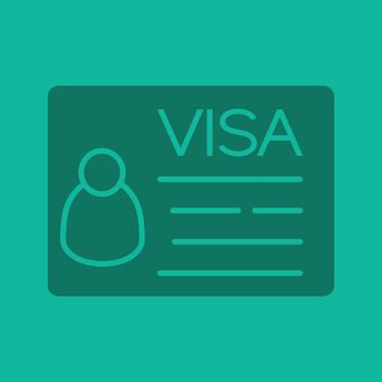 Travel visa glyph color icon
