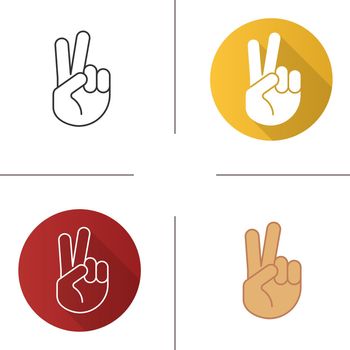 Peace hand gesture icon