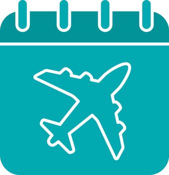 Plane departure date glyph color icon