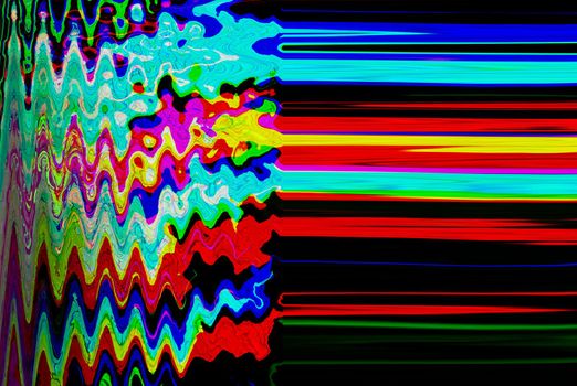 Glitch psychedelic background. Old TV screen error. Digital pixel noise abstract design. Photo glitch. Television signal fail. Technical problem grunge wallpaper. Colorful noise