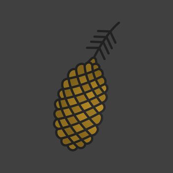 Pinecone, pine cone color icon