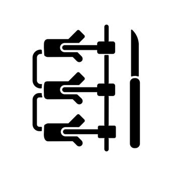 Spinal fusion black glyph icon