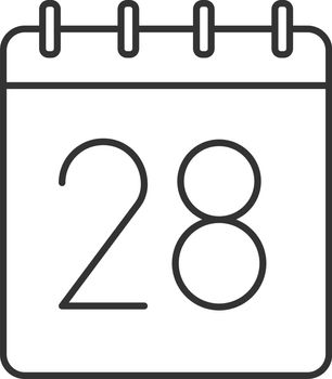 Twenty eighth day of month linear icon