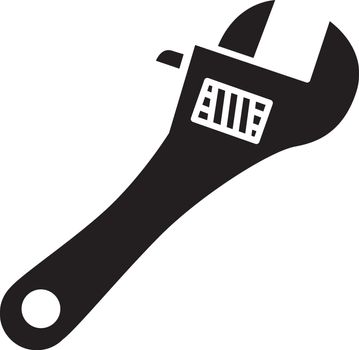 Adjustable wrench glyph icon
