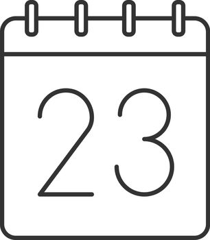 Twenty third day of month linear icon