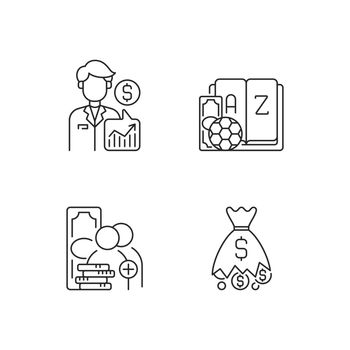 Sportsbook linear icons set