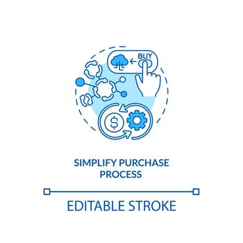 Simplifying purchase process concept icon
