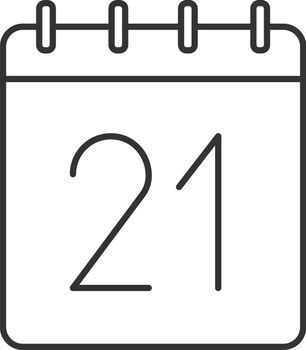 Twenty first day of month linear icon