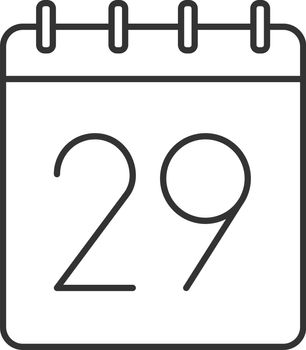 Twenty ninth day of month linear icon