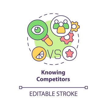 Knowing competitors concept icon