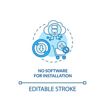 No software for installation concept icon