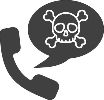 Dangerous telephone call glyph icon