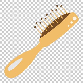Hair brush icon in flat style. Comb accessory vector illustration on isolated background. Hairbrush business concept.