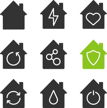 Houses glyph icons set