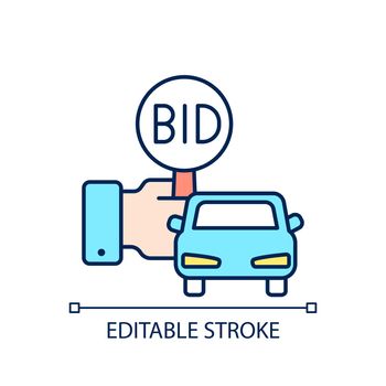 Vehicle auction RGB color icon