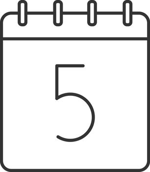 Fifth day of month linear icon