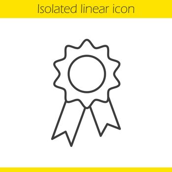 Seal stamp with ribbon linear icon