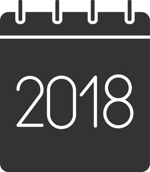 2018 annual calendar glyph icon