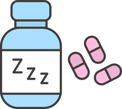 Sleeping pills color icon