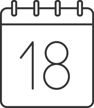 Eighteenth day of month linear icon