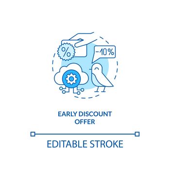 Early discount offer concept icon