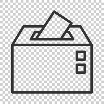 Election voter box icon in flat style. Ballot suggestion vector illustration on isolated background. Election vote business concept.