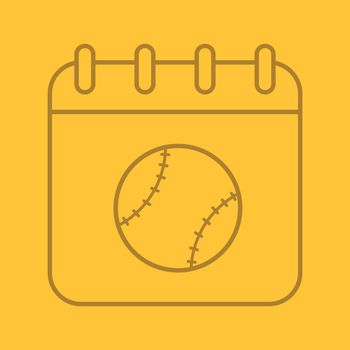 Baseball championship date linear icon