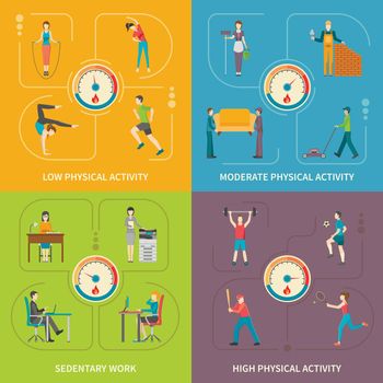 Physical Activity Flat Concept