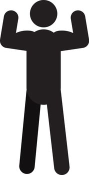 Man standing in double bicep pose silhouette icon