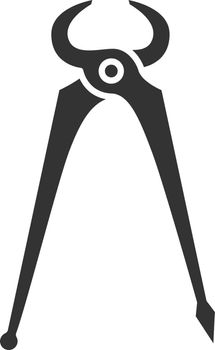 Carpenter's end cutting pliers glyph icon