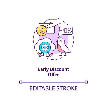 Early discount offer concept icon