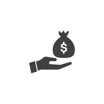 Currency hand and money icon