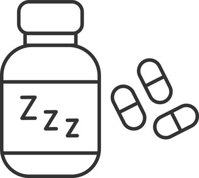 Sleeping pills linear icon