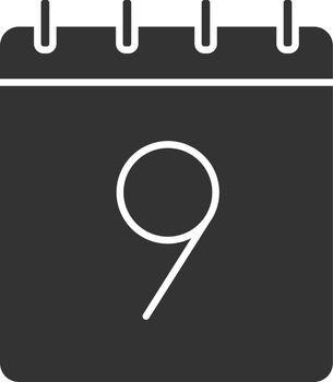 Ninth day of month glyph icon