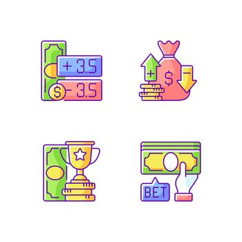 Gambling RGB color icons set
