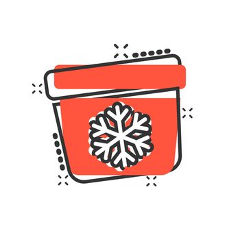 Fridge refrigerator icon in comic style. Freezer container vector cartoon illustration pictogram. Fridge business concept splash effect.