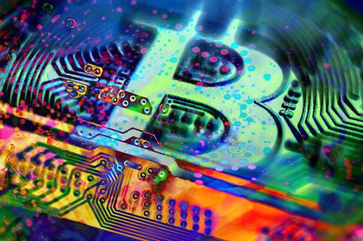 Economy trends virtual digital currency abstract background.
