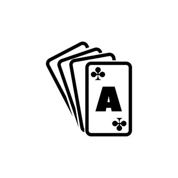 Poker Playing Cards, Ace Suits, Spade Royal Flat Vector Icon