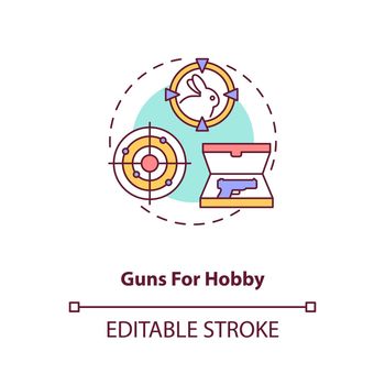 Guns for hobby concept icon