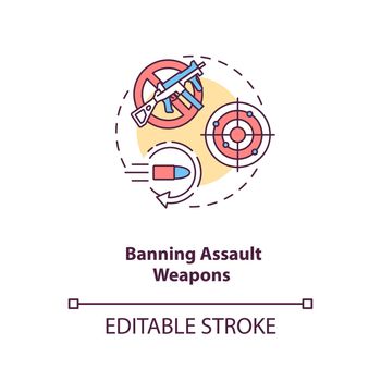 Ban assault weapons concept icon