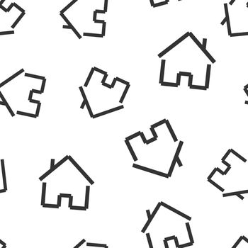 House building icon seamless pattern background. Home apartment vector illustration. House dwelling symbol pattern.