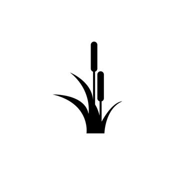 Reed, Cattail, Cane Flat Vector Icon