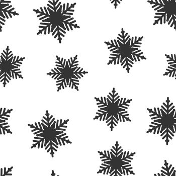 Snowflake icon seamless pattern background. Snow flake winter vector illustration. Christmas snowfall ornament symbol pattern.